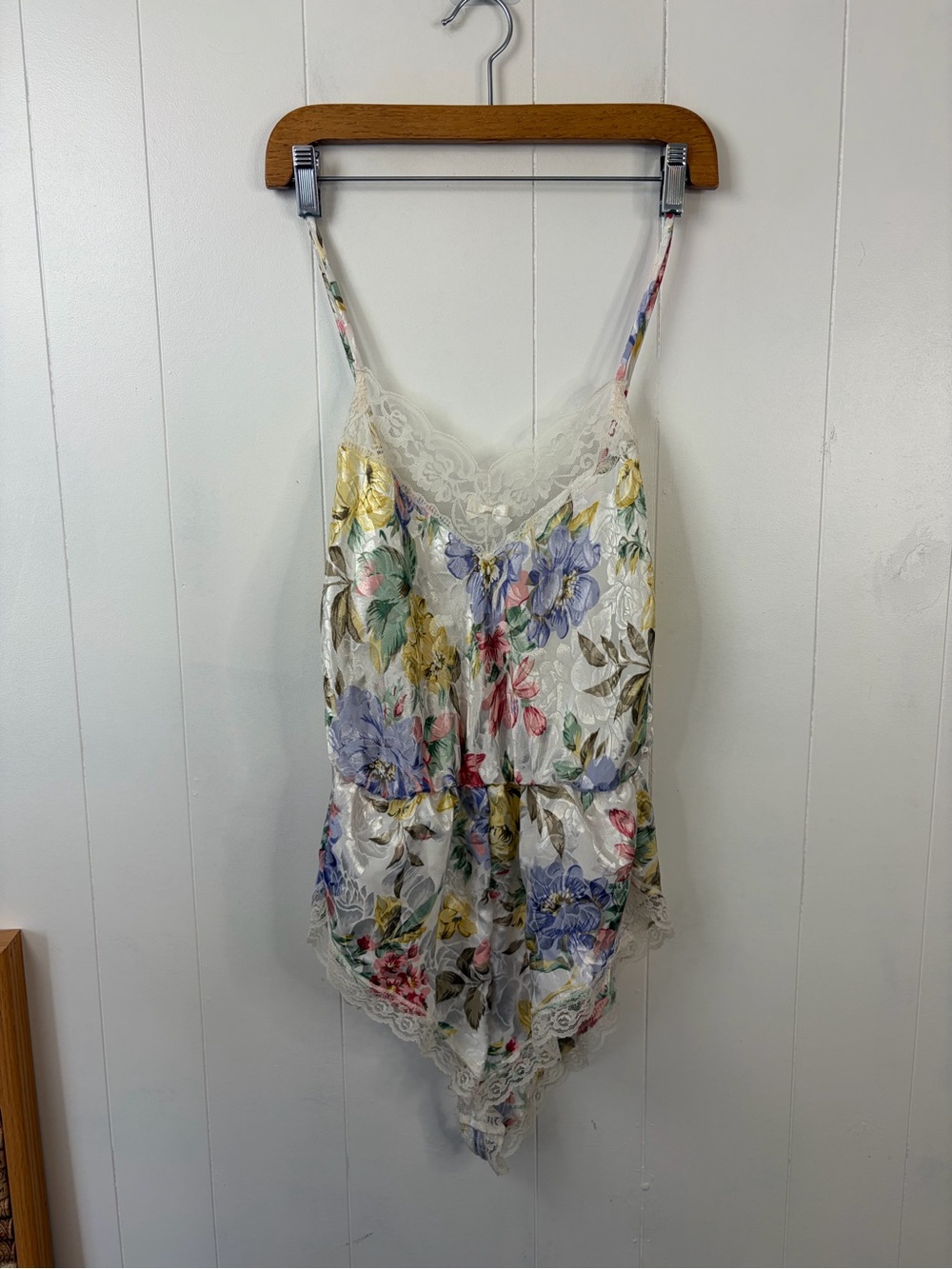 Vintage Floral Lace Lingerie Bodysuit 90s Boudoir Pin-Up High Cut Sexy fairy